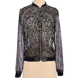 Juicy Couture Sheer Cheetah Zip Up